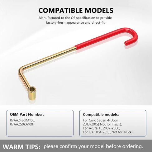 Trunk Lid Torsion Bar Spring Installer Fit for Civic Si 4-Door Sedan 2013-2015, Acura TL 2007-2008, ILX 2014-2015 Torque Rod Removal Tool (90°) Replace 07AAZ-S0KA100 07AAZS0KA100 in Saudi Arabia