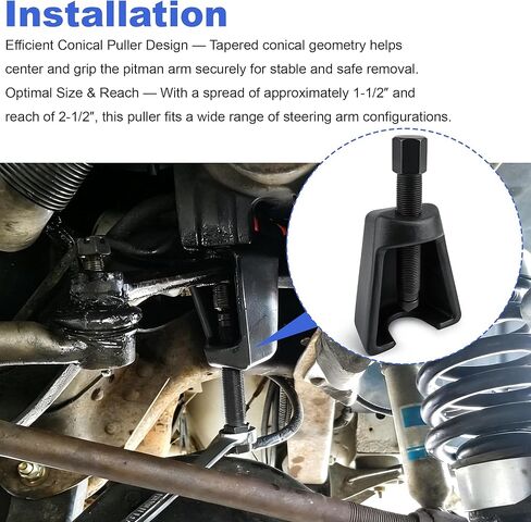 Heavy-Duty Conical Pitman Arm Puller Replace 8150 for Cars & Light Trucks, 3/4-16 Forcing Screw, Steering Removal Tool in Kuwait