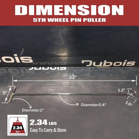 31" Heavy-Duty Stainless Steel 5th Wheel Pin Puller, Solid Steel Rod w/5in Handle, Fifth Wheel Pin Puller - J-Hook,One Piece Design,1pack in Saudi Arabia