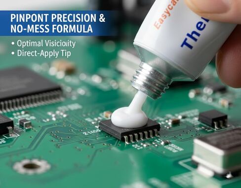 Easycargo 10gram Thermal Conductive Glue Kit, High Performance Silicone Thermal Plaster Adhesive Glue, Cooler Epoxy Compound for Heatsink GPU VRM VRAM LED IC Chips MOSFET BJT Transistor 3D Printer PCB in Kuwait