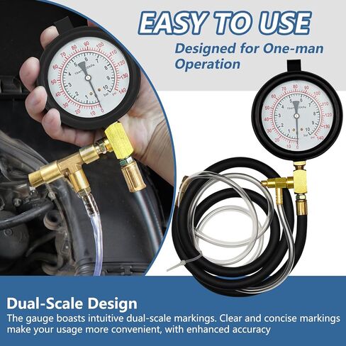 Pro Fuel Injection Pressure Tester Kit Fuel Pressure Gauge Fuel Pressure Test Kit 0-140 PSI with 9.49,7.89,6.30 Fuel Line Fittings in Saudi Arabia