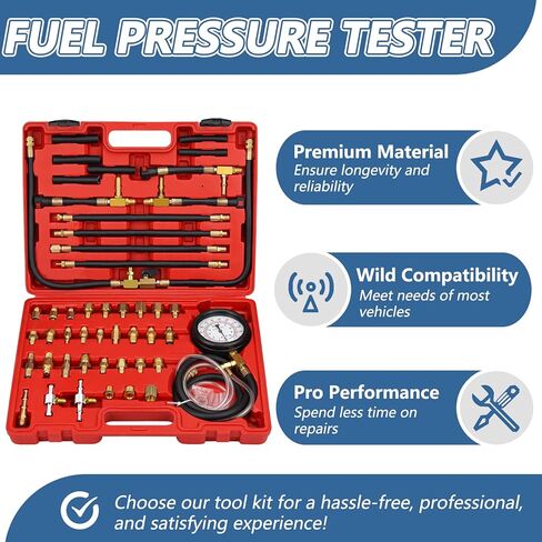 Pro Fuel Injection Pressure Tester Kit Fuel Pressure Gauge Fuel Pressure Test Kit 0-140 PSI with 9.49,7.89,6.30 Fuel Line Fittings in Saudi Arabia