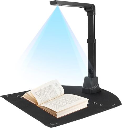 NetumScan 4K USB Book Document Camera & Webcam with Built-in Microphone & AutoFocus, USB Visualiser A3-Size, Built-in 3-Level LED, Foldable for Web Distance Learning&Teaching Compatible MacOS&Windows in Kuwait