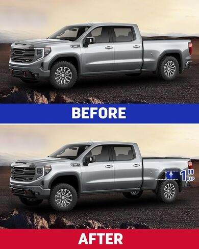 Richeer 2.5" Front Leveling Lift Kit Compatible with 2007-2026 Silverado 1500 2WD/4WD, Leveling Lift Kit for 2007-2026 Sierra 1500 2WD/4WD Forged Front Strut Spacers Raise Front of Vehicle by 2.5" in Kuwait