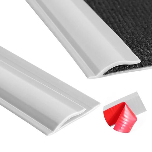19.6 Ft Self-Adhesive Floor Transition Strip, Carpet Edge Trim & Rug Gripper, Rubber Threshold Ramp for Doorways, Carpet to Tile/Wood/Laminate Flooring Reducer, Anti-Curling Binding Strip (Gray) in Saudi Arabia