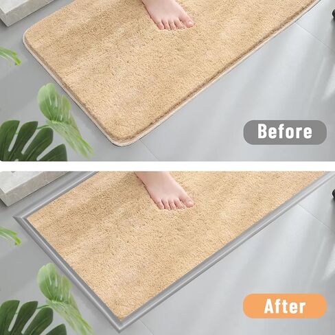 19.6 Ft Self-Adhesive Floor Transition Strip, Carpet Edge Trim & Rug Gripper, Rubber Threshold Ramp for Doorways, Carpet to Tile/Wood/Laminate Flooring Reducer, Anti-Curling Binding Strip (Gray) in Saudi Arabia