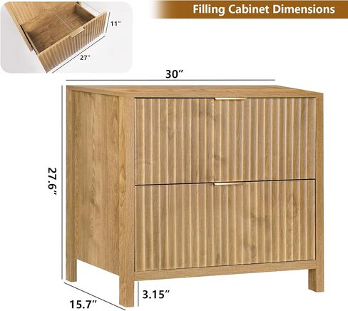 خزانة ملفات ZYBT، خزائن الملفات الجانبية الحديثة للمزرعة، خزانة تخزين خشبية ريفية مع درجين وشريط تعليق للمستندات ذات الحجم A4/Letter/القانوني، خزانة تخزين مكتبية للمكتب المنزلي in Kuwait