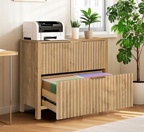 خزانة ملفات ZYBT، خزائن الملفات الجانبية الحديثة للمزرعة، خزانة تخزين خشبية ريفية مع درجين وشريط تعليق للمستندات ذات الحجم A4/Letter/القانوني، خزانة تخزين مكتبية للمكتب المنزلي in Kuwait