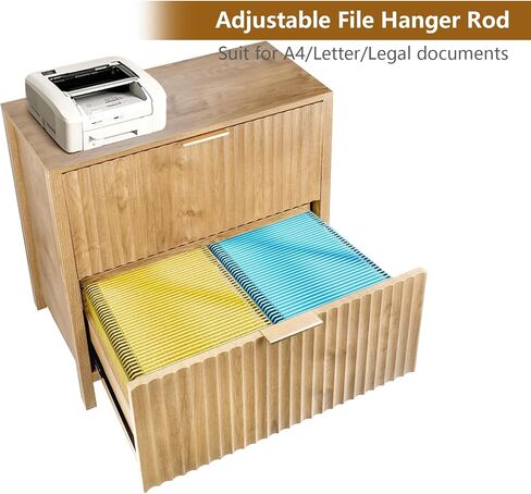 خزانة ملفات ZYBT، خزائن الملفات الجانبية الحديثة للمزرعة، خزانة تخزين خشبية ريفية مع درجين وشريط تعليق للمستندات ذات الحجم A4/Letter/القانوني، خزانة تخزين مكتبية للمكتب المنزلي in Kuwait