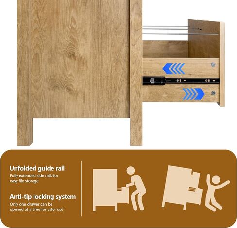 خزانة ملفات ZYBT، خزائن الملفات الجانبية الحديثة للمزرعة، خزانة تخزين خشبية ريفية مع درجين وشريط تعليق للمستندات ذات الحجم A4/Letter/القانوني، خزانة تخزين مكتبية للمكتب المنزلي in Kuwait