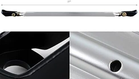 قضيب تبختر أمامي وخلفي سفلي من الألومنيوم باستخدام الحاسب الآلي متوافق مع Honda Civic/CRX/Civic Del Sol مناسب لـ Acura Integra، استبدال السيارات (أسفل خلفي (27 بوصة)، جونميتال) in Kuwait