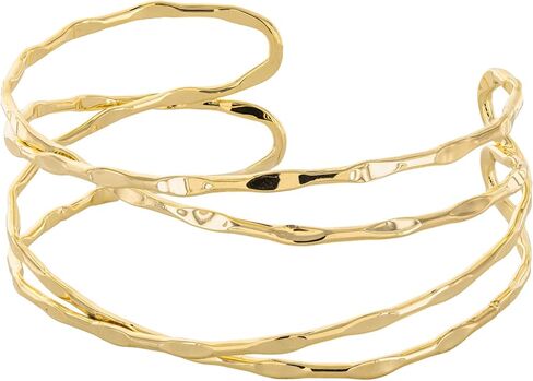 وسوار جميل من الأسلاك النحاسية المطلية بالذهب أو الفضة عيار 14 قيراط - سوار بوهو مطروق يدويًا in Kuwait