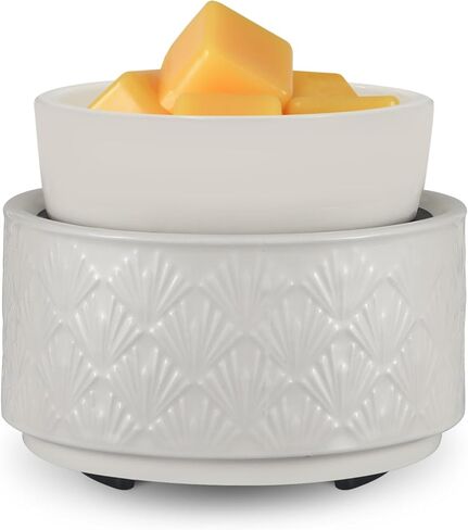 MOCOSA Wax Melt Warmer for Scented Wax,3-in-1Ceramic Wax Warmer Fragrances Candle Oils, Home Fragrance Burner,Electric Candle Warmer for Mom Women(Black) in Saudi Arabia