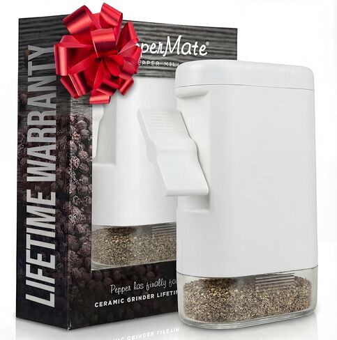 PepperMate Traditional Pepper Mill 723 - Turnkey High Volume Salt and Gourmet Peppercorn Grinder (White) in Kuwait