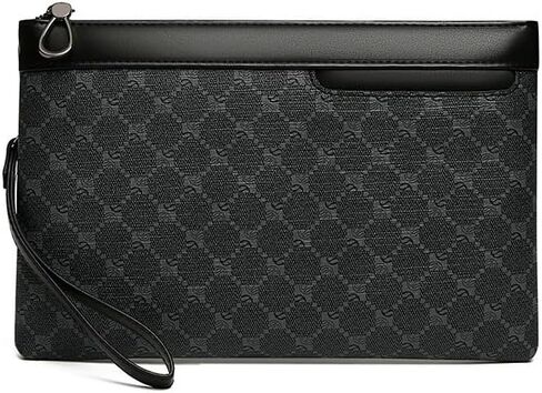 Men's Business Portfolio Large Capacity Leather-Texture PU Document Holder Organizer with Handle for Office Commute Travel in Saudi Arabia