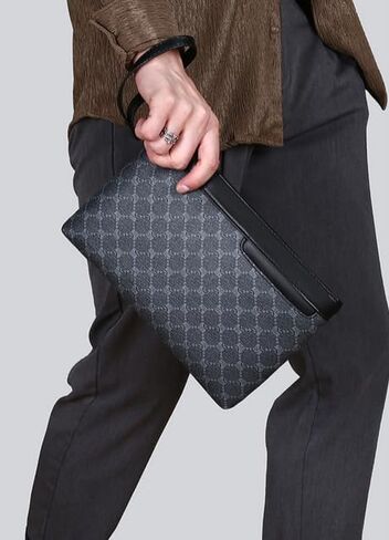 Men's Business Portfolio Large Capacity Leather-Texture PU Document Holder Organizer with Handle for Office Commute Travel in Saudi Arabia