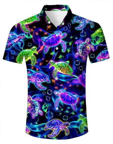 RAISEVERN Mens Hawaiian Shirt Casual Button Down Short Sleeve Tropical Beach Dress Shirt for Summer Holiday in Kuwait