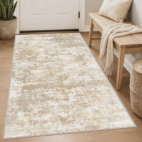 Runners for Hallways Ultra Non-Slip 2x10 Long Runner Rugs Washable Abstract Tear and Stain Resistance No Pile Lightweight Modern Rug Runners for Entryway, Kitchen, Walkway, Entrance, Brown in Saudi Arabia