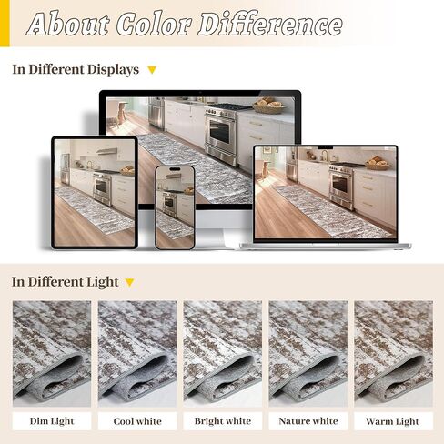Runners for Hallways Ultra Non-Slip 2x10 Long Runner Rugs Washable Abstract Tear and Stain Resistance No Pile Lightweight Modern Rug Runners for Entryway, Kitchen, Walkway, Entrance, Brown in Saudi Arabia
