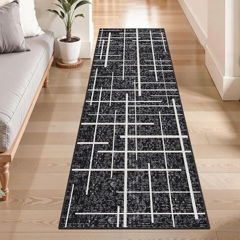Runners for Hallways Ultra Non-Slip 2x10 Long Runner Rugs Washable Abstract Tear and Stain Resistance No Pile Lightweight Modern Rug Runners for Entryway, Kitchen, Walkway, Entrance, Brown in Saudi Arabia