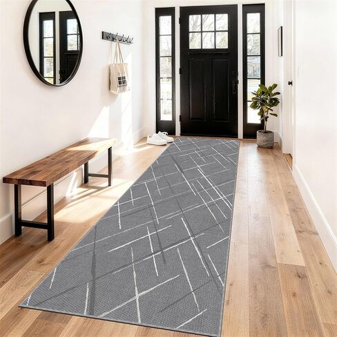 Runners for Hallways Ultra Non-Slip 2x10 Long Runner Rugs Washable Abstract Tear and Stain Resistance No Pile Lightweight Modern Rug Runners for Entryway, Kitchen, Walkway, Entrance, Brown in Saudi Arabia