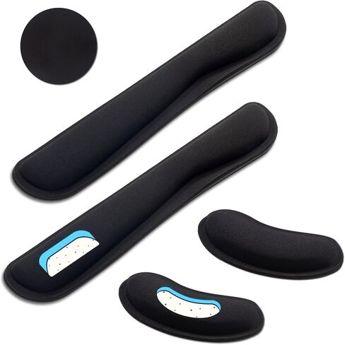 Leolee Ergonomic Mouse Pad with Wrist Support, 2 Packs White Comfortable Mouse Pads with Wrist Rest, Mousepad with Leather Surface Non-Slip Base, Easy Typing and Pain Relief for Computer/Home/Office in Kuwait