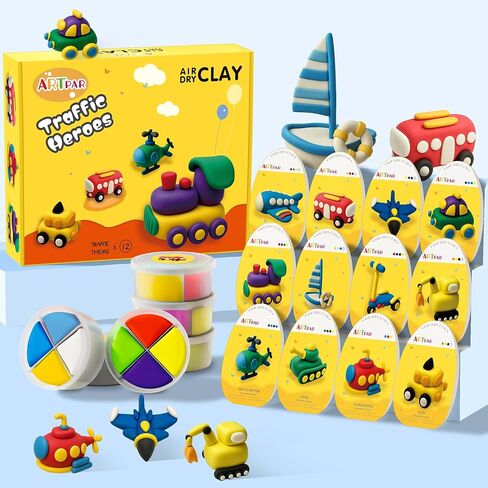 Halloween Crafts for Kids,Air Dry Clay Crafts Kit,12 Boxes Modeling Magic Soft Clay Art Sculpting Supplies,DIY Molding Clay Kit Hallowmas Pumpkin Party Favors for Boys & Girls Age 3-12 in Saudi Arabia