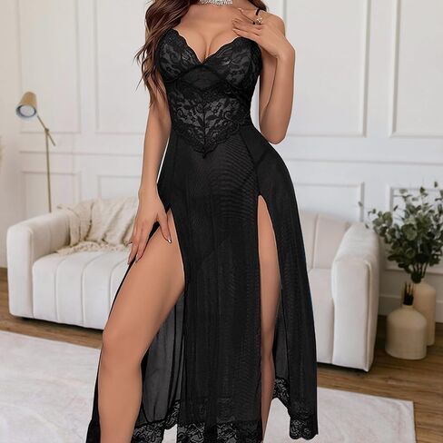 Lingerie for Women Sexy Lingerie and Panty Sets Robes 2 PCS Lace Sexy Pajama Sleepwear Nightgowns Outfits for Women in Saudi Arabia