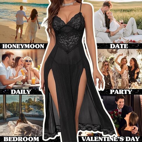 Lingerie for Women Sexy Lingerie and Panty Sets Robes 2 PCS Lace Sexy Pajama Sleepwear Nightgowns Outfits for Women in Saudi Arabia