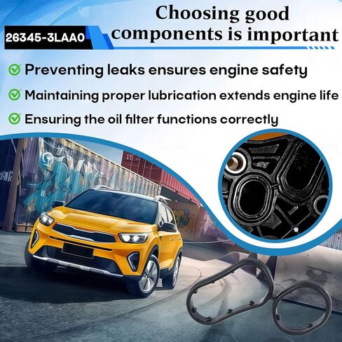 4-Pack 26345-3LAA0 Oil Filter Housing Gasket, Compatible with 2018-2020 Kia, Telluride 2020-2024 3.8L, Hyundai Genesis Palisade 3.8L Engine.Replaces 26345-3LAA0 in Kuwait