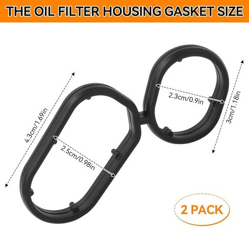 26345-3LAA0 Engine Oil Filter Housing Gasket Compatible with Kia 2018-2020 Sedona 2019-2021 Cadenza 2017-202, for Hyundai Palisade 2020-2023 Genesis 2014-2020 Engine Leak-Proof, 2 PCS in Saudi Arabia