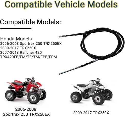 43460-HP5-601 كابل فرامل اليد الخلفية لهوندا TRX250X TRX250EX Rancher 420 Sportrax 250 | استبدال 43455-HN6-A30 | 1 حزمة استبدال كابل الفرامل in Kuwait