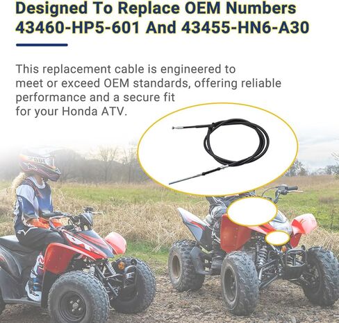 43460-HP5-601 كابل فرامل اليد الخلفية لهوندا TRX250X TRX250EX Rancher 420 Sportrax 250 | استبدال 43455-HN6-A30 | 1 حزمة استبدال كابل الفرامل in Kuwait