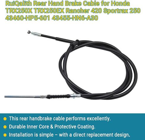 43460-HP5-601 كابل فرامل اليد الخلفية لهوندا TRX250X TRX250EX Rancher 420 Sportrax 250 | استبدال 43455-HN6-A30 | 1 حزمة استبدال كابل الفرامل in Kuwait