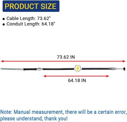 43460-HP5-601 كابل فرامل اليد الخلفية لهوندا TRX250X TRX250EX Rancher 420 Sportrax 250 | استبدال 43455-HN6-A30 | 1 حزمة استبدال كابل الفرامل in Kuwait