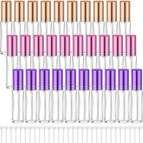 30 Pcs 10 ml Refillable Empty Perfume Bottles Glass Perfume Atomizer No Leak Travel Perfume Spray Bottle Mini Perfume Decanter Clear Perfume Container Fragrance Bottle with Perfume Dispenser in Kuwait