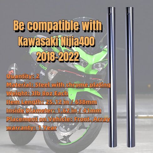 2x Front Brake Suspension Fork Inner Tubes Pipes Compatible with Kawasaki Ninja400 2018-2022 fits 44013-0324 Inside Diameter 41mm in Saudi Arabia