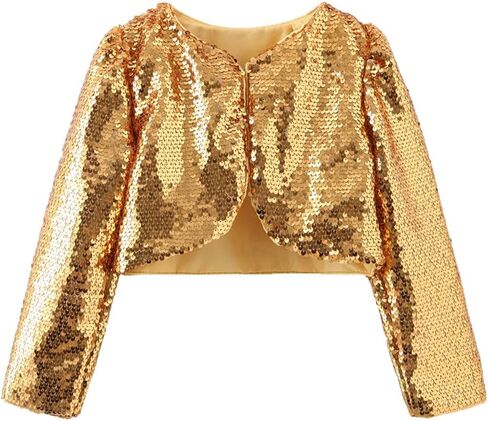 Girls Shiny Sequins Bolero Jacket Shrug Cape One Button Cardigan Sweater Dress Cover Up Coat in Saudi Arabia