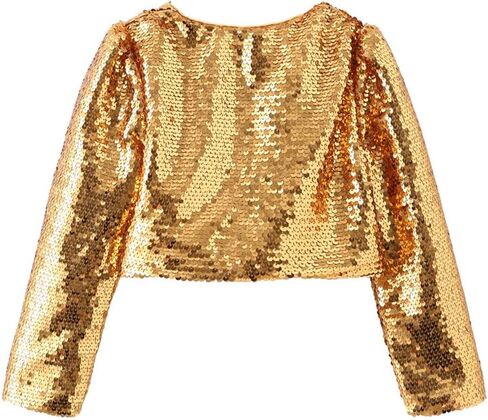 Girls Shiny Sequins Bolero Jacket Shrug Cape One Button Cardigan Sweater Dress Cover Up Coat in Saudi Arabia