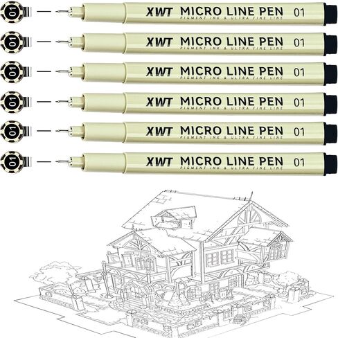 12+1 Fineliner Drawing Art Pens ، حبر أصباغ أسود مقاوم للماء للفنانين ، الرسم ، المانجا ، الألوان المائية ، الخط ، وتفاصيل علامات على علامات الجودة الأرشيفية in Kuwait