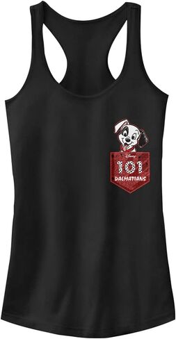 ديزني جيرلز 101 Dalmations Pocket Puppy Slim Fit، سكوب تنحنح Racerback Tank in Kuwait