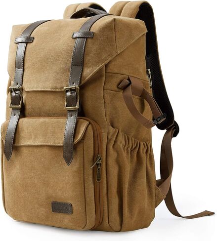 BAGSMART Camera Backpack, Large DSLR/SLR Waterproof Photography Bag Fit up to 15" Laptop with Tripod Holder, Waist Belt and Rain Cover, Black in Saudi Arabia