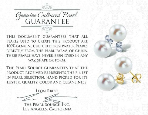 Cat Earrings 14K Gold 7.0-7.5mm Pearl Studs for Women with Freshwater Cultured Pearls - THE PEARL SOURCE in Saudi Arabia