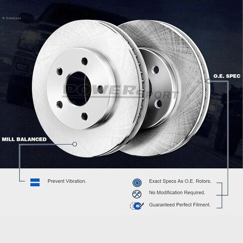 PowerSport Rear Brakes and Rotors Kit |Rear Brake Pads| Brake Rotors and Pads| Ceramic Brake Pads and Rotors - BLBR.63066.02 in Saudi Arabia