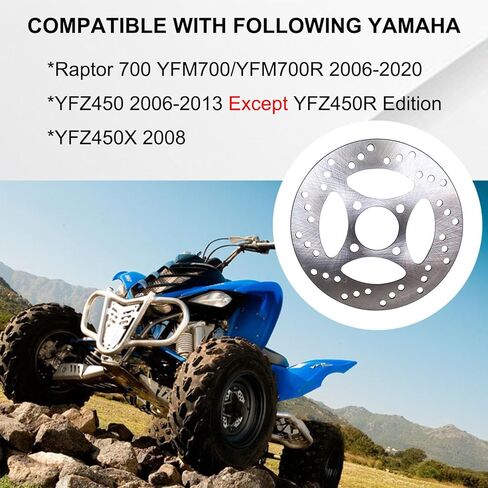 Rear Brake Rotor Disc Direct Replacement Compatible with Yamaha Raptor 700 YFM700 2006-2020, YFZ450 2006-2013, YFZ450X 2008 OEM # 1S3-2582W-10-00 1PE-F582W-00-00 1S3-2582W-00-00 in Saudi Arabia