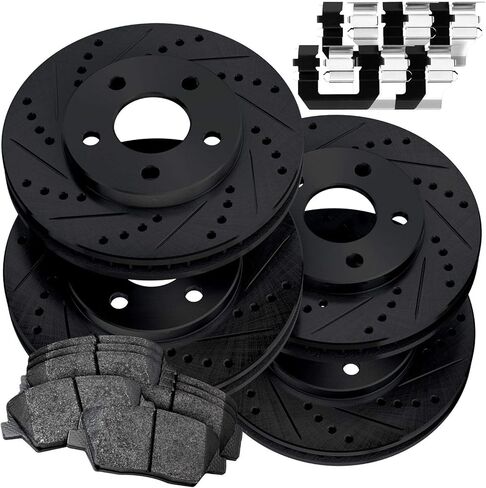 PowerSport Front Rear Brakes and Rotors Kit |Front Rear Brake Pads| Brake Rotors and Pads| Ceramic Brake Pads and Rotors - BBCC.42089.02 in Saudi Arabia
