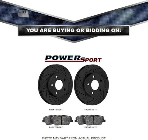 PowerSport Front Brakes and Rotors Kit |Front Brake Pads| Brake Rotors and Pads| Ceramic Brake Pads and Rotors - BBCF.47048.02 in Saudi Arabia