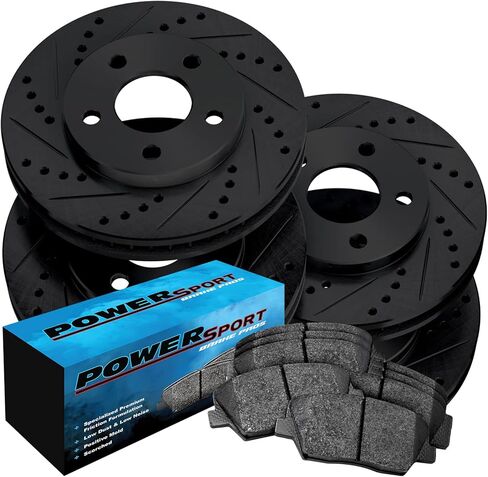 طقم الفرامل والدوارات الأمامية والخلفية PowerSport | وسادات الفرامل الأمامية والخلفية| دوارات ومنصات الفرامل| وسادات الفرامل والدوارات السيراميكية - BBCC.51071.02 in Saudi Arabia