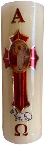 6" L x 2" W Cirio Pascual 1/4K Paschal Candle #18484 Semana Santa in Saudi Arabia