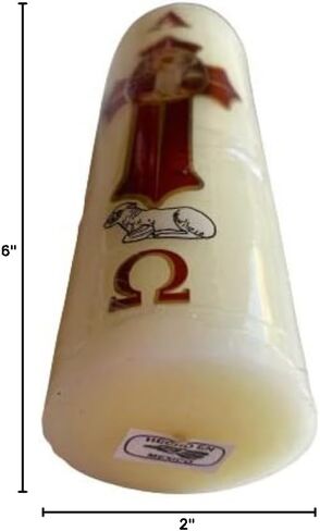 6" L x 2" W Cirio Pascual 1/4K Paschal Candle #18484 Semana Santa in Saudi Arabia
